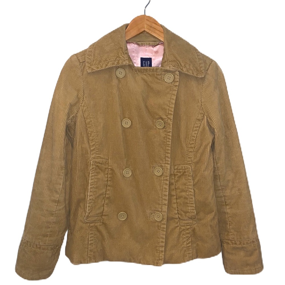 GAP Camel Corduroy Pea Coat Size Medium